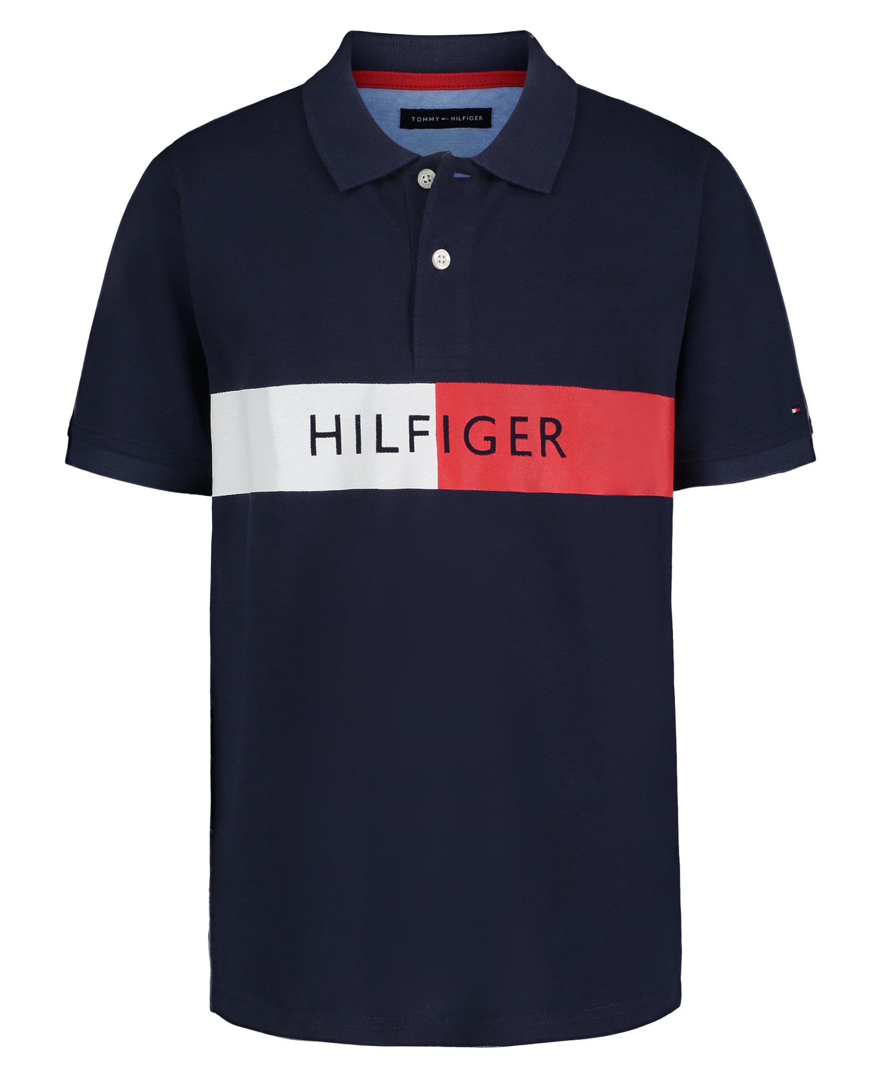 Tommy Hilfiger Boys' Short Sleeve Fashion Polo Shirt, Button Closure, Soft & Comfortable